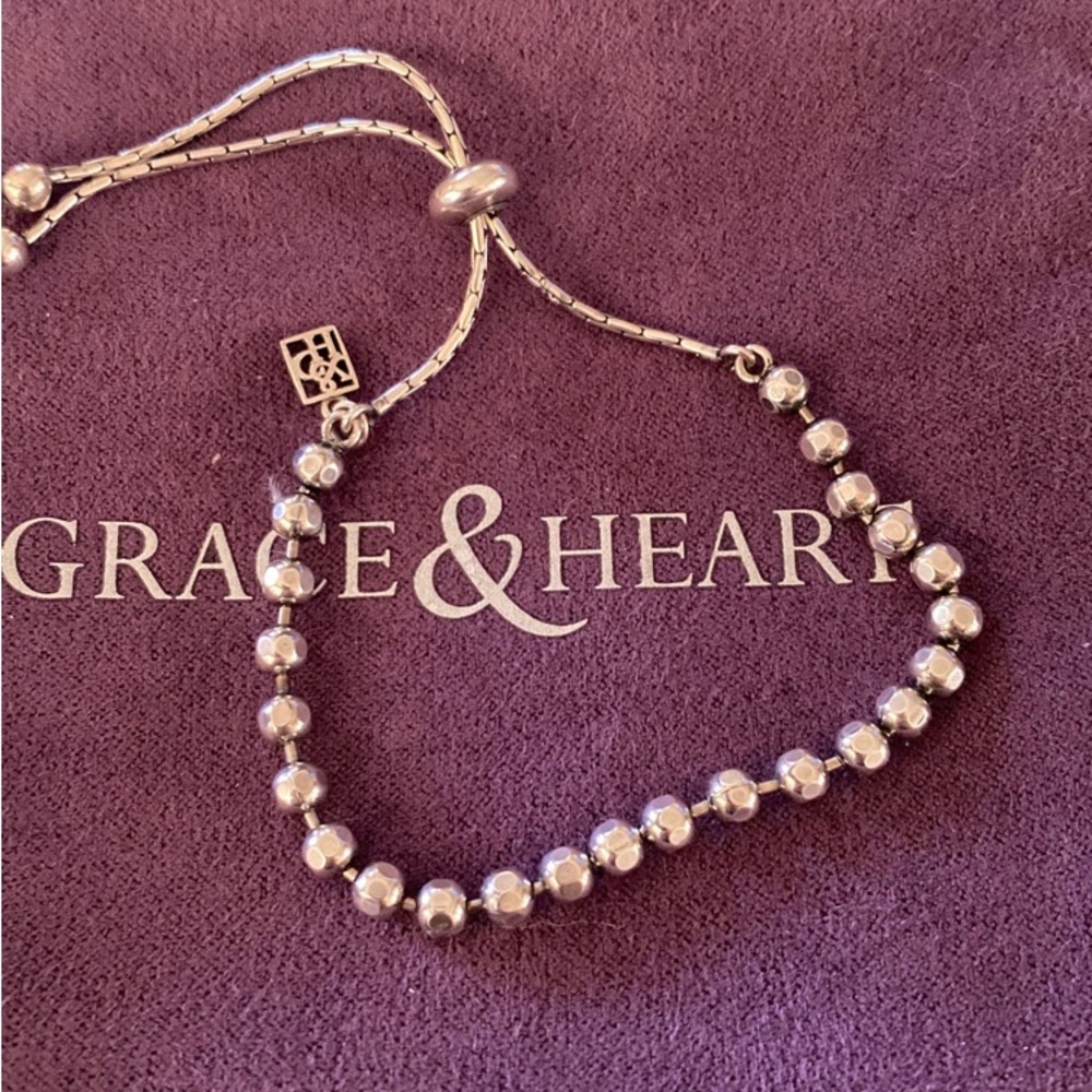 Grace & Heart G&H sterling silver beaded adjustable bracelet